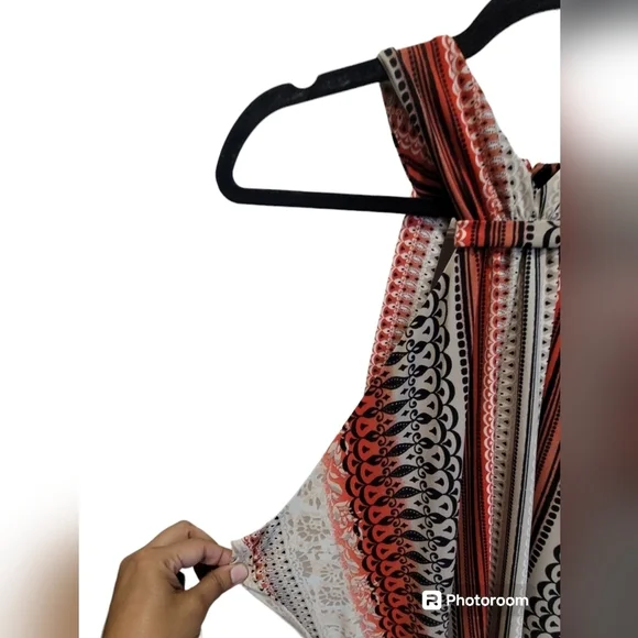 CATO Sz XL Geometric Sleeveless Open Back Midi Dress - Picture 3 of 8